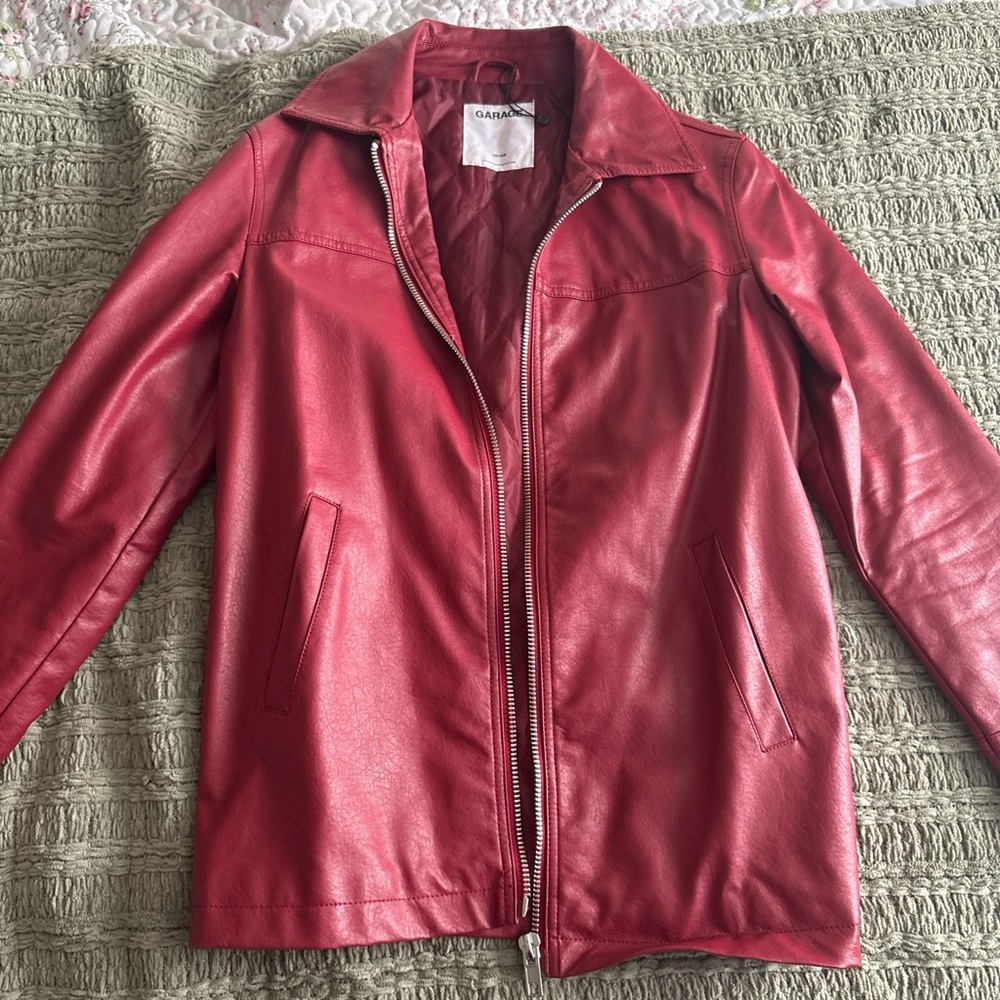 Garage Women's Red Leather Jacket